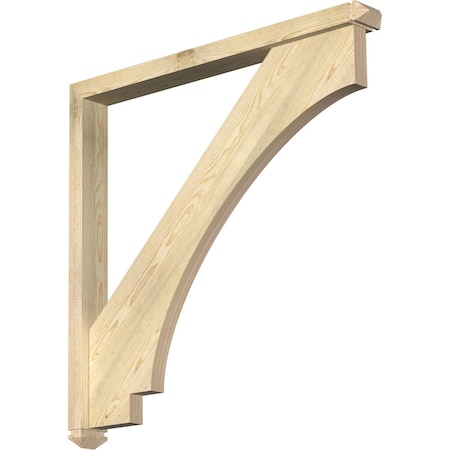 Ekena Millwork Imperial Arts and Crafts Rough Sawn Bracket w/ Offset Brace, Douglas Fir, 4"W x 40"D x 40"H BKT0402X40X40IMP03RDF